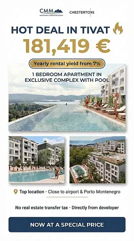 Moderne Apartments mit Blick ins Grüne nahe Tivat